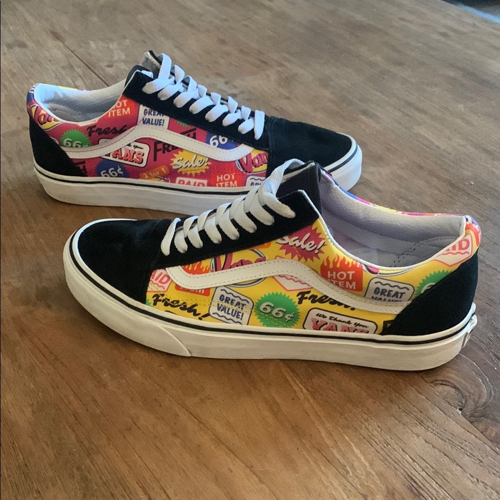 Vans Old Skool Graphic Sneakers, mens 8.5/womens 10, excellent condition